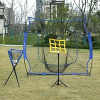 Soozier 7.5' x 7' Portable Baseball Batting Net Set with Catcher Net,