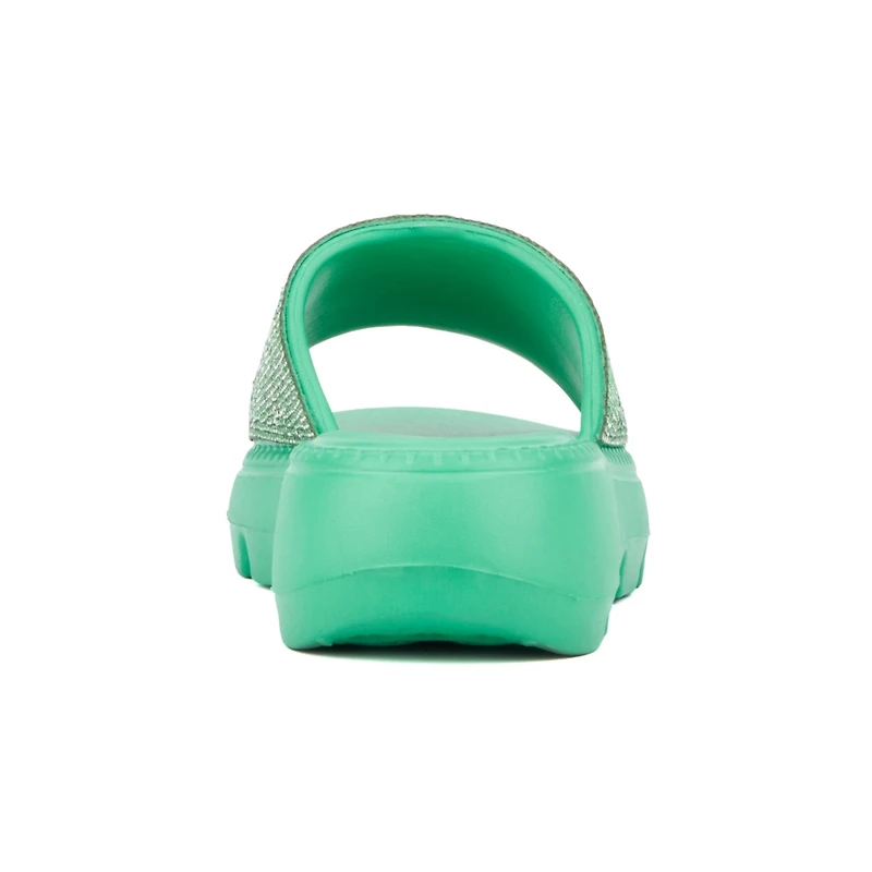 Olivia Miller Women's Glitter Gaze Slide Sandal