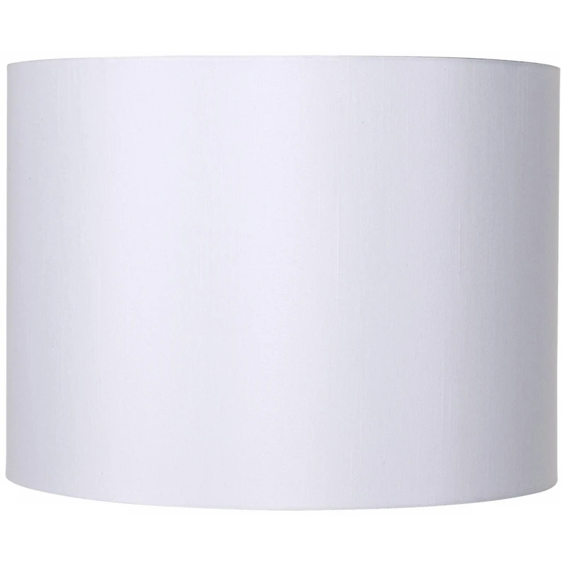 Springcrest White Hardback Medium Drum Lamp Shade 16" Top x 16" Bottom x 12" High (Spider) Replacement with Harp and Finial