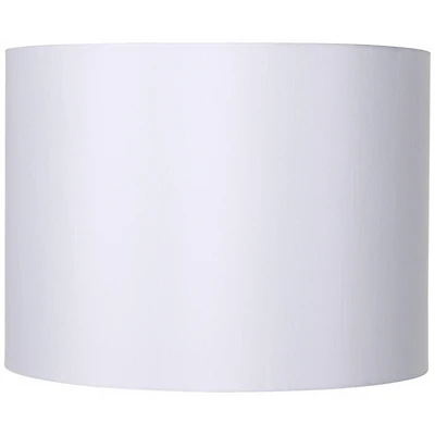 Springcrest White Hardback Medium Drum Lamp Shade 16" Top x 16" Bottom x 12" High (Spider) Replacement with Harp and Finial