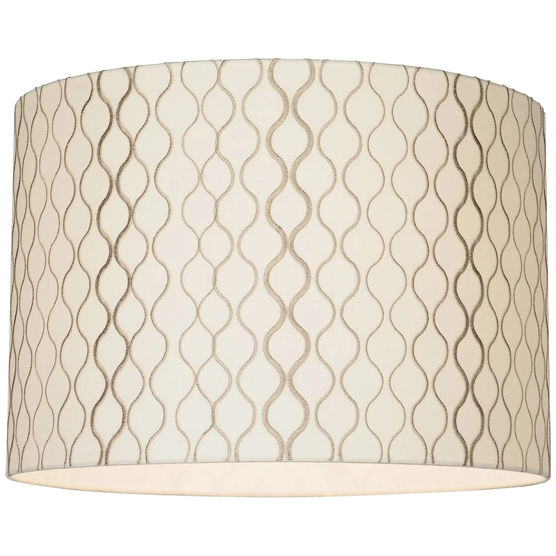 Springcrest Embroidered Hourglass Medium Lamp Shade 16" Top x 16" Bottom x 11" High (Spider) Replacement with Harp and Finial