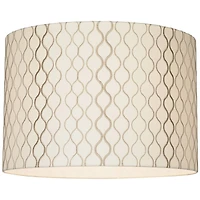Springcrest Embroidered Hourglass Medium Lamp Shade 16" Top x 16" Bottom x 11" High (Spider) Replacement with Harp and Finial