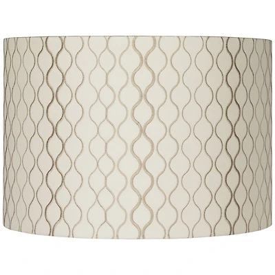 Springcrest Embroidered Hourglass Medium Lamp Shade 16" Top x 16" Bottom x 11" High (Spider) Replacement with Harp and Finial