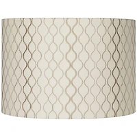 Springcrest Embroidered Hourglass Medium Lamp Shade 16" Top x 16" Bottom x 11" High (Spider) Replacement with Harp and Finial