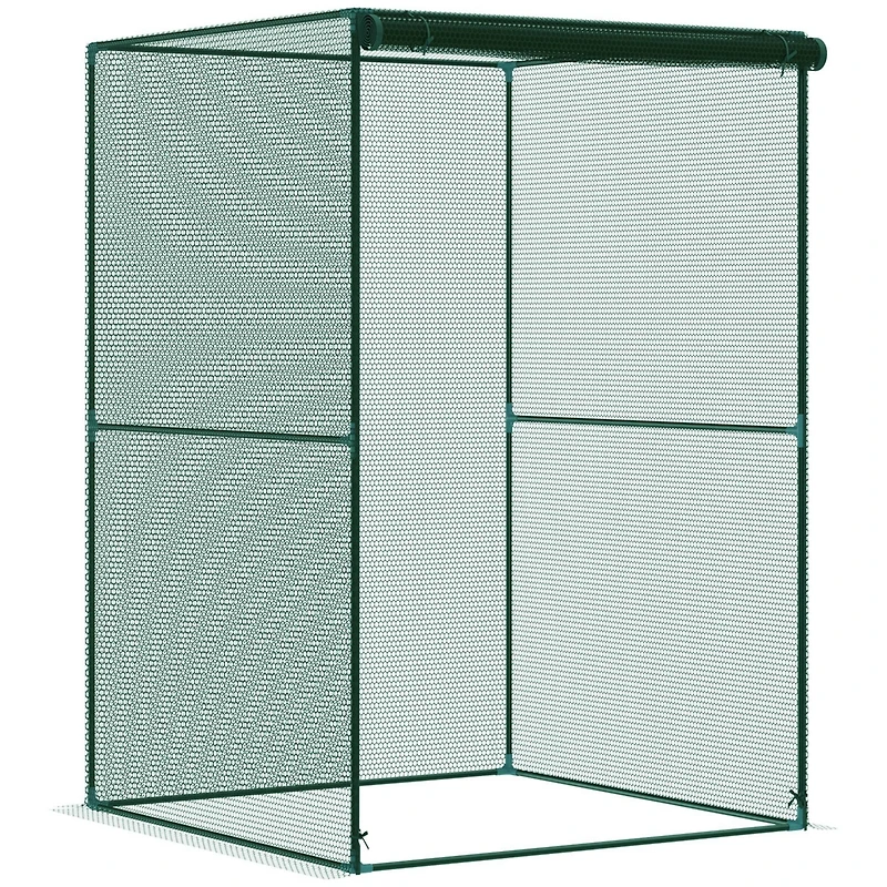 Outsunny 4' x 4' Walk-in Crop Cage, Plant Protectors with Door,