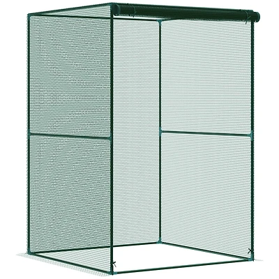 Outsunny 4' x 4' Walk-in Crop Cage, Plant Protectors with Door,