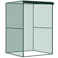 Outsunny 4' x 4' Walk-in Crop Cage, Plant Protectors with Door,