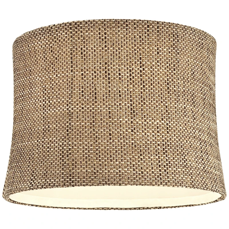 Springcrest Dortmund Charcoal Medium Drum Lamp Shade 13" Top x 14" Bottom x 10" High (Spider) Replacement with Harp and Finial