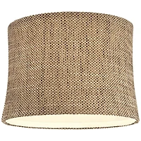 Springcrest Dortmund Charcoal Medium Drum Lamp Shade 13" Top x 14" Bottom x 10" High (Spider) Replacement with Harp and Finial