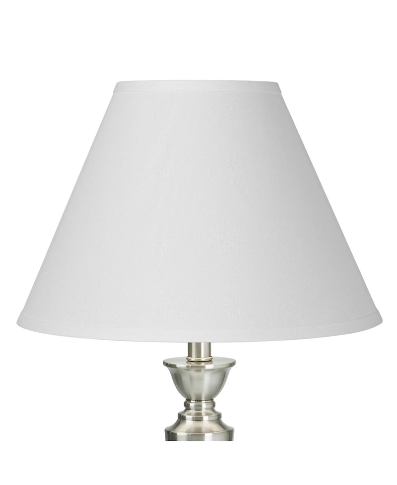 Springcrest Bright Antique White Linen Medium Lamp Shade 6.5" Top x 15" Bottom x 10.75" High x 11.75" Slant (Spider) Replacement w