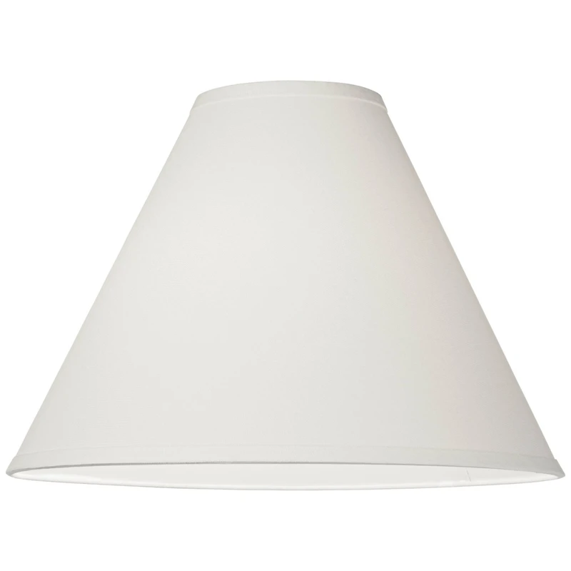 Springcrest White Linen Medium Chimney Lamp Shade 5" Top x 15" Bottom x 10.5" High x 11.5" Slant (Spider) Replacement with Harp an