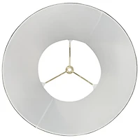 Springcrest Pewter Gray Medium Bell Lamp Shade 8" Top x 14" Bottom x 11" Slant x 10.5" High (Spider) Replacement with Harp and Fin