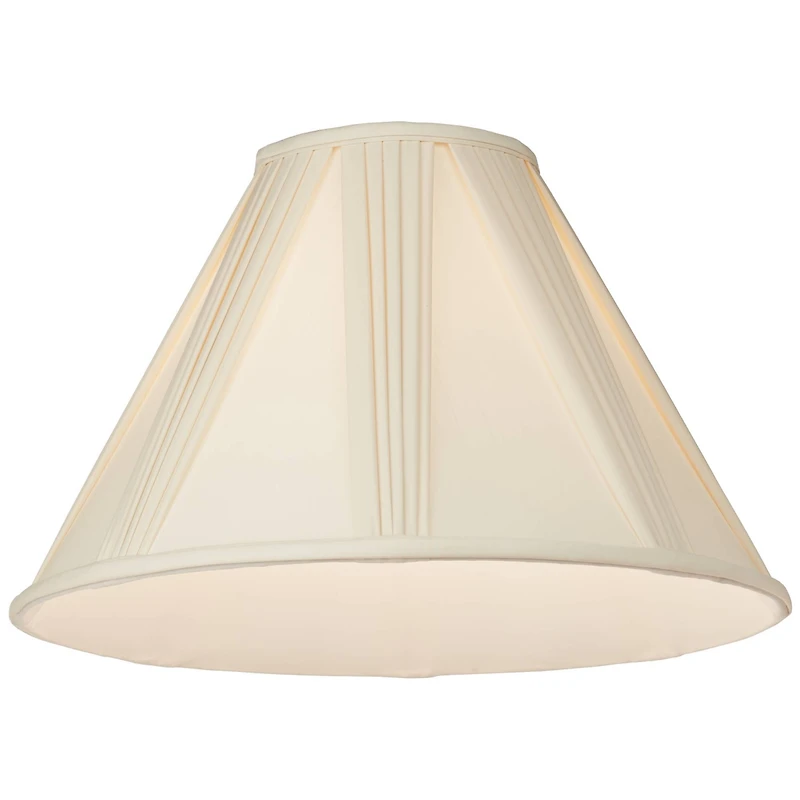 Springcrest Collection Set of 2 Lamp Shades Ivory French Drape Large 6" Top x 17" Bottom x 12" High Spider Harp and Finial Fitting