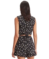 Tommy Jeans Women's Floral-Print Cropped Ruffled Top