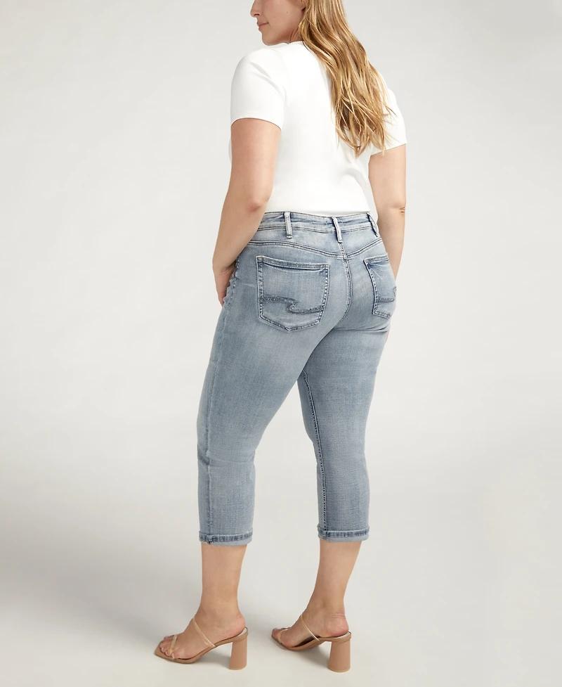 Silver Jeans Co. Plus Size Suki Mid Rise Curvy Fit Capri