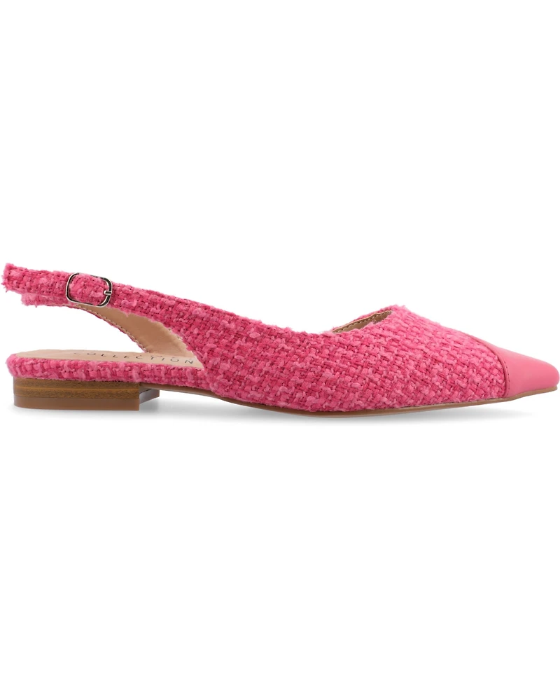 Journee Collection Women's Daphnne Slingback Pointed Cap Toe Flats