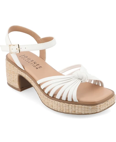 Journee Collection Women's Hally Platform Block Heel Sandals
