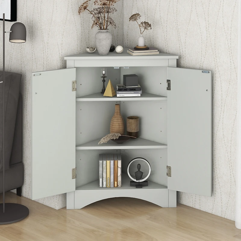Streamdale Adjustable Shelves Triangle Bathroom Storage Cabinet
