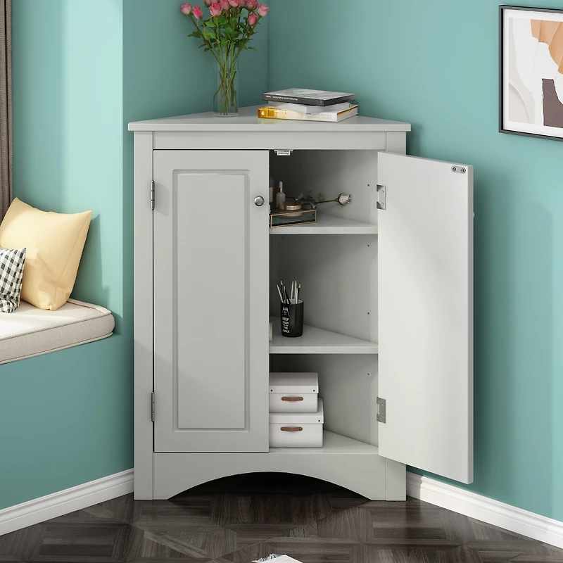 Streamdale Adjustable Shelves Triangle Bathroom Storage Cabinet