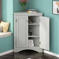 Streamdale Adjustable Shelves Triangle Bathroom Storage Cabinet