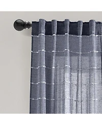 Farmhouse Textured Back Tab/Rod Pocket Sheer Window Curtain Panels