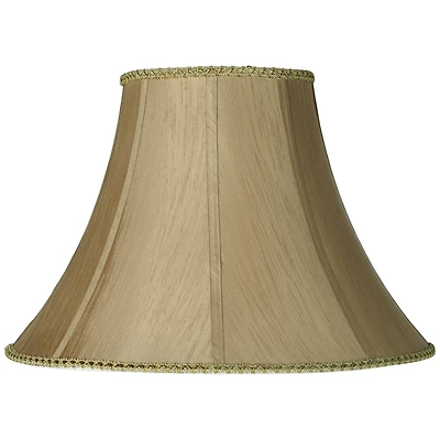Springcrest Earthen Gold Large Round Bell Lamp Shade 8" Top x 18" Bottom x 12" Height x 13" Slant (Spider) Replacement with Harp a