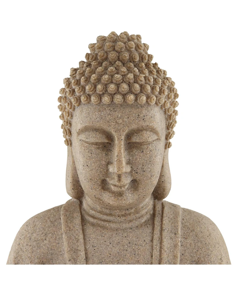 Calm Buddha 22" High Large Zen Asian Indoor Outdoor Decor Sand Stone Floor Fountain with Light Led Outside