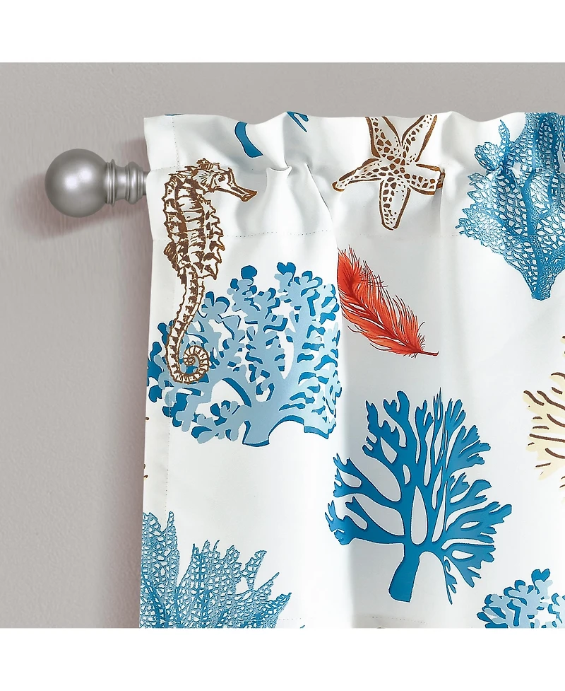 Coastal Reef Feather Light Filtering Grommet Window Curtain Panels