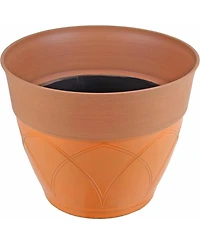 Garden Elements Colored Rim Large Plastic Planter, 15 Inches