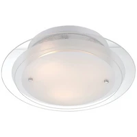 Possini Euro Design Modern Ceiling Light Flush Mount Fixture 15 3/4" Wide Gleaming White 3-Light 2-Tier Clear Frosted Glass for Bedroom Kitchen H