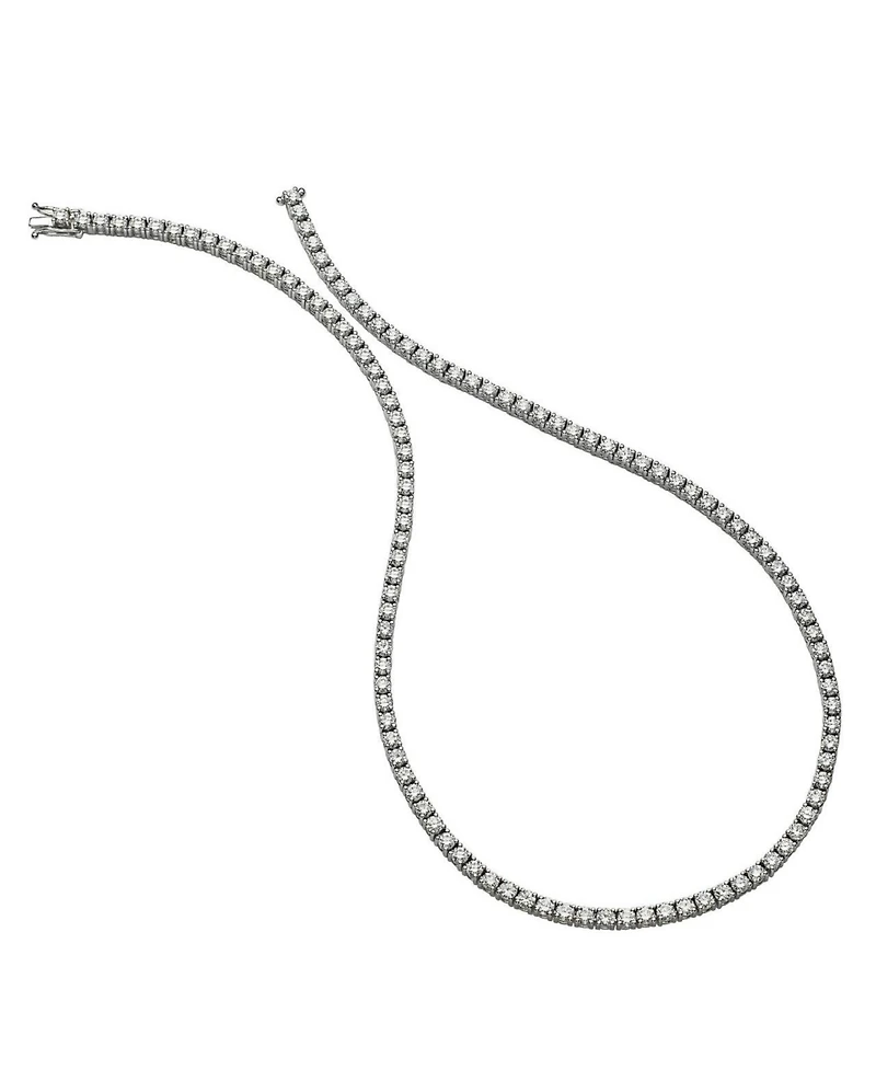 Classic 4mm Clear Round Cubic Zirconia Tennis Necklace