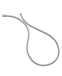 Classic 4mm Clear Round Cubic Zirconia Tennis Necklace