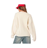 Edikted Women's Rory oversized cable knit cardigan