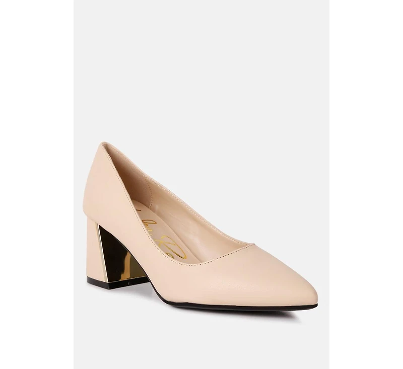 Casey Metallic Detail Block Heel Pumps Women