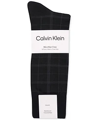Calvin Klein Men's Crew Length Microfiber Dress Socks, Assorted Patterns, Pack of 4