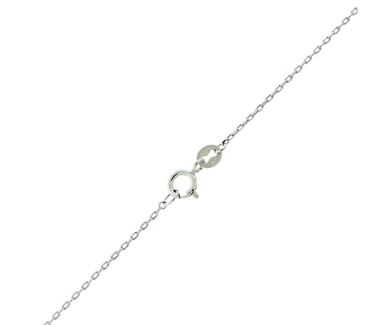 Suzy Levian New York Sterling Silver Pave Cubic Zirconia Open Marquise Drop Pendant