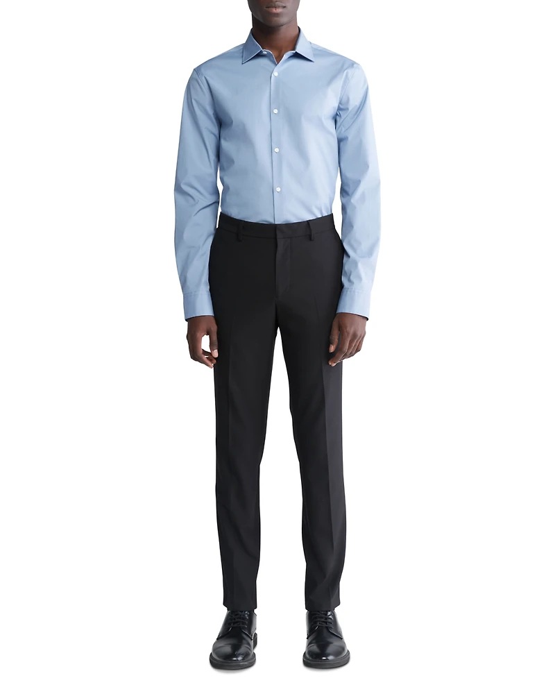 Calvin Klein Men's Slim Fit Supima Stretch Long Sleeve Button-Front Shirt