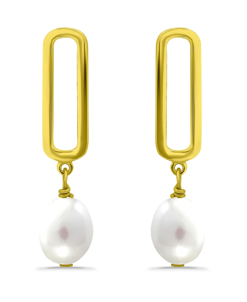 Macy's White Cultured Pearl Paperclip Drop Earring