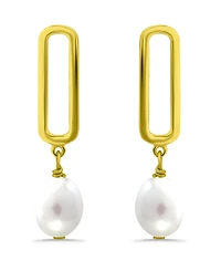 Macy's White Cultured Pearl Paperclip Drop Earring