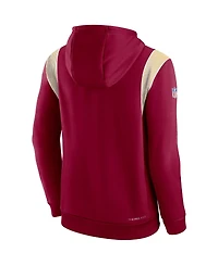 Men's Nike Burgundy Washington Commanders Sideline Athletic Stack Performance Pullover Hoodie