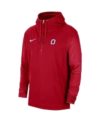 Men's Nike Scarlet Ohio State Buckeyes 2023 Sideline Player Quarter-Zip Hoodie Jacket