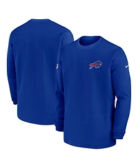 Men's Nike Royal Buffalo Bills 2023 Sideline Throwback Heavy Brushed Waffle Long Sleeve T-shirt