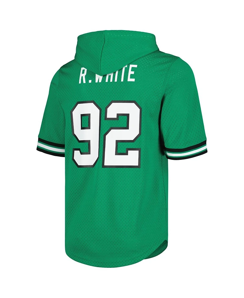 Men's Mitchell & Ness Reggie White Kelly Green Philadelphia Eagles Retired Player Name and Number Mesh Hoodie T-shirt