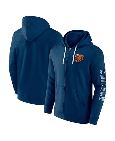Men's Fanatics Navy Chicago Bears Offensive Lineup Hoodie Full-Zip Hoodie