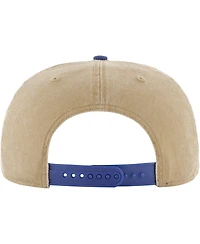 Men's '47 Brand Khaki, Royal Distressed Golden State Warriors Chilmark Captain Snapback Hat
