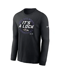 Men's Nike Black Baltimore Ravens 2023 Afc North Division Champions Locker Room Trophy Collection Long Sleeve T-shirt