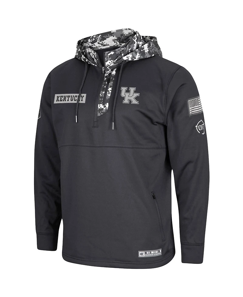 Men's Colosseum Charcoal Kentucky Wildcats Oht Military-Inspired Appreciation Digi Camo Quarter-Zip Hoodie