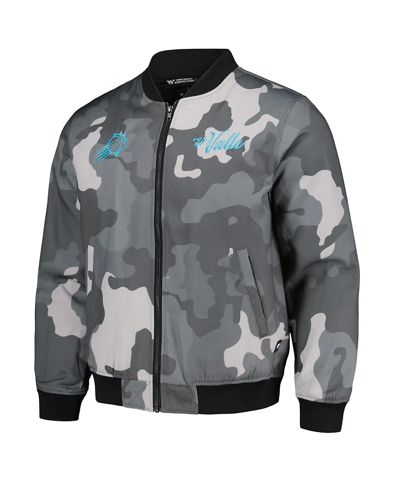 Men's and Women's The Wild Collective Gray Phoenix Suns 2023/24 City Edition Camo Bomber Full-Zip Jacket