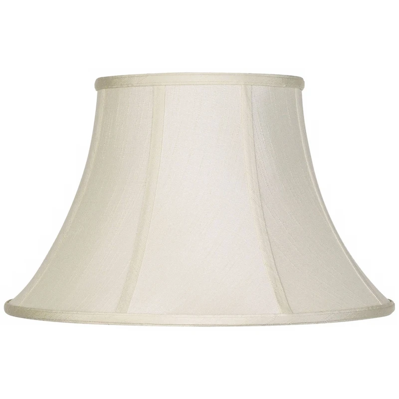 Creme Large Bell Lamp Shade 9" Top x 17" Bottom x 11" Slant x 10.5" High (Spider) Replacement with Harp and Finial - Springcrest