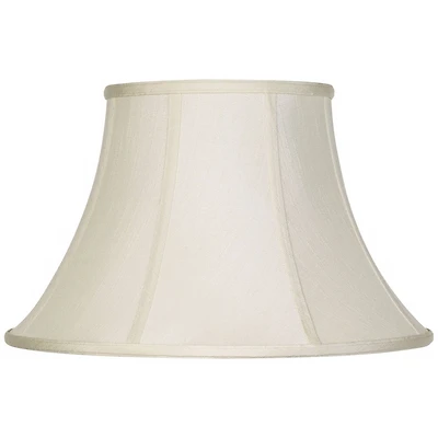 Creme Large Bell Lamp Shade 9" Top x 17" Bottom x 11" Slant x 10.5" High (Spider) Replacement with Harp and Finial - Springcrest